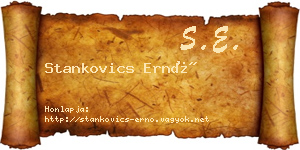 Stankovics Ernő névjegykártya