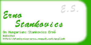 erno stankovics business card