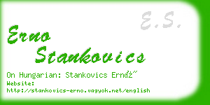 erno stankovics business card